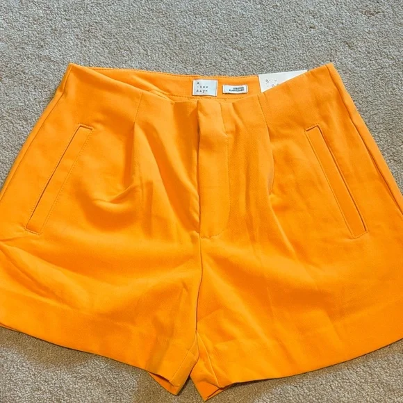 a new day Women's High Waist Orange Shorts - Picture 1 of 2